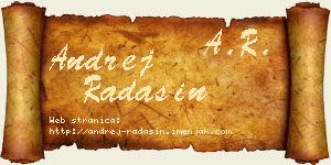 Andrej Radašin vizit kartica
